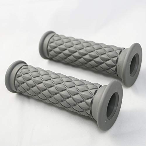 Yibid Motorcycle Hand Grips, Soft Rubber Handlebar Throttle Thruster Grip for 7/8(22mm) Handle Bar Motorized (Gray Grips)