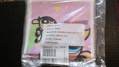 Powerpuff Girls Factory Pack of 6 Packages of 8 Count Party Loot Bags (48 Total Individual Loot Bags) - DesignWare & American Greetings #40-1125