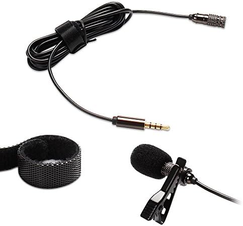 Professional Grade Lavalier Lapel Microphone  Omnidirectional Mic with Easy Clip On System  Perfect for Recording Youtube / Interview / Video Conference / Podcast / Voice Dictation