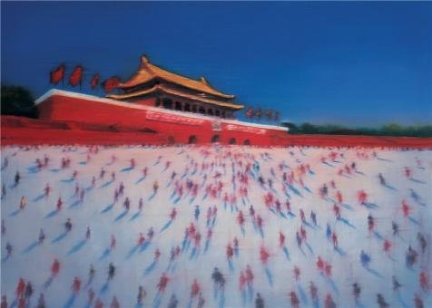 Oil Painting 'Tian An Men Square', 30 x 42 inch / 76 x 107 cm , on High
Definition HD canvas prints is for Gifts And Bar, Living Room And
Nursery Decoration, collage prints