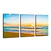 DZL Art S74634 Canvas Prints Wall Art Beautiful Sunset with Sea and Beach Painting Nature Pictures Wall Art Canvas…