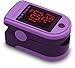 Zacurate Pro Series CMS 500DL Fingertip Pulse Oximeter Blood Oxygen Saturation Monitor with silicon cover, batteries and lanyard (Glamorous Purple)