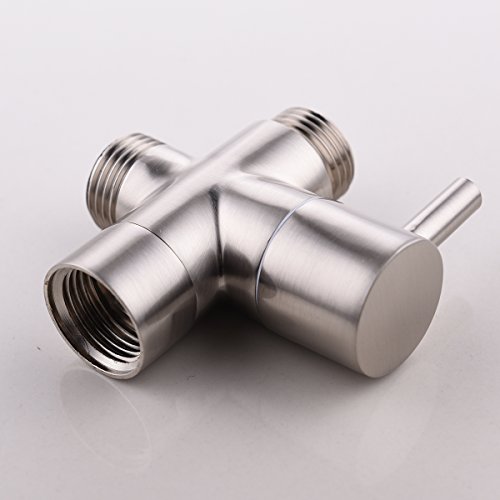 CIENCIA G1/2" Bathroom Angle Valve For Solid Brass 3-Way Shower Arm Diverter Valve Handshower for Handshower Universal Showering Components,Brushed Nickle DSF007NA - Thumbnail 6