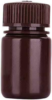 10 Pack of KOKEE Amber Round Wide Mouth Bottles 30ml ， HDPE Chemicals Storage Reagent Bottle