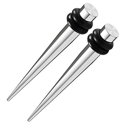 BIG GAUGES Pair 316L Surgical Steel 4gauges 5 mm Expander Ear Taper Plugs Rubber O-Rings Piercing Jewelry Stretching Earring BG0840