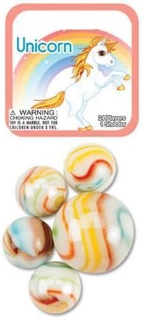 Glass Mega Marbles Unicorn Game Net Set (25 Piece) by FS USA