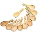 10Pcs Handmade Small Wooden Salt Spoons Mini Sugar Seasoning Condiments Baby Solid Wood Honey Teaspoon Coffee Tea Jam Mustard Ice Cream Milk (True color)