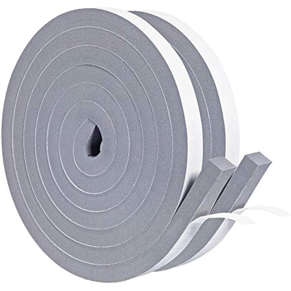 Gray Foam Weather Seal Strips 2 Rolls 1/2 Inch Wide X Thick, Self Adhesive Tape eBay