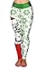 Pink Queen Women's Santa Clause Snowflake Print Leggings Workout Tights Pants