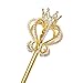 Yunhao Queens Scepter Fairy Princess Angel Wand Magical Scepter Cultured Pearl Costume Props Role Play Dress Gold-White