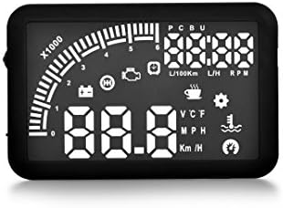 Car Head Up Display-EchomanEM05 5.5-Inch HUD with Water Temperature,Battery Voltage,Engine Error,Tired Driving,Over-Speed,Gear Shift Warning