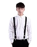 HDE Men's Big and Tall X-Back Clip Suspenders 1.5