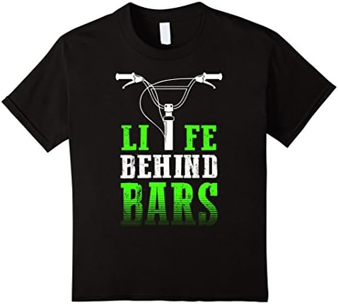 Kids Life Behind Bars Funny Cycling Shirt Bicycle Spin Class Top 10 Black