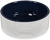 Petface Bone Ceramic Dog Bowl Cream Navy 20cm