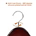 J.S. Hanger Extra Wide Rounded Shoulder Walnut Finish Wooden Coat Hangers with No-slip Bar, 3 Pack