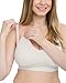 Kindred Bravely Simply Sublime Seamless Nursing Bra for Breastfeeding | Wireless Maternity Bra (Ivory with Pink Trim, Large)