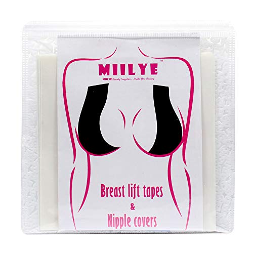 MIILYE Breast Lift Tape+Nipple Covers Concealer Waterproof Invisible Bob Stickers for Cup A B C D - Thumbnail 6