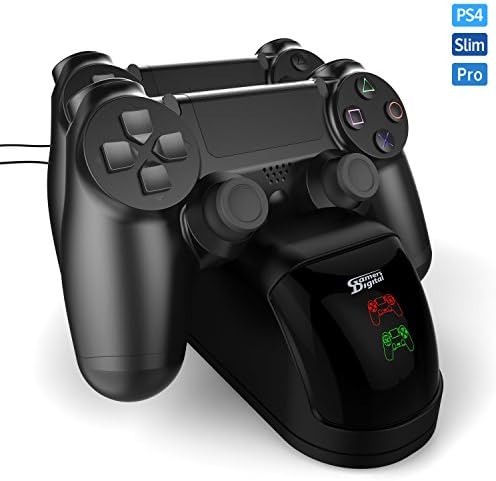 PlayStation 4 Dual Controller Smart LED Fast Charging Dock, PS4 DualShock Controller Charger For Sony PlayStation 4 Pro Slim