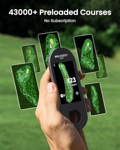 Mileseey GeneSonic Pro Golf Speaker with Detachable GPS Rangefinder, Over 43000+ Pre-Installed Courses without Subscription, Display and Audible Distance Announcement, Touch Screen