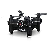 Virhuck V-3 Mini FPV Drone with Camera, 2.4GHz Wifi Quadcopter with Live Video, Optical Flow Sensor | Dance Programming | Selfie/Trajectory Mode | Altitude Hold | 3D Flips, Black