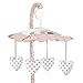 Sweet Jojo Designs Blush Pink, Grey and White Musical Baby Crib Mobile for Watercolor Floral Collection