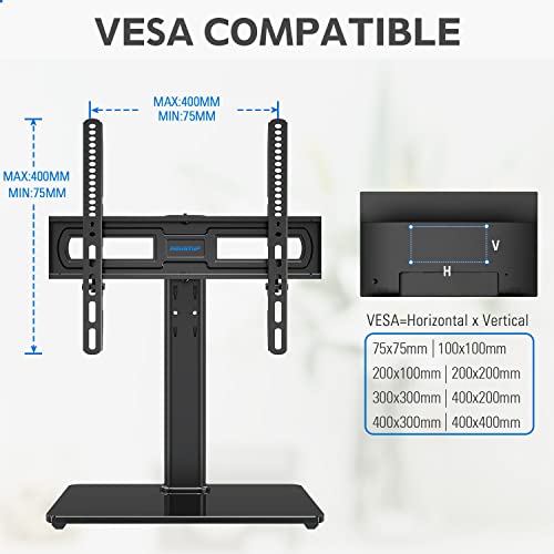 MOUNTUP Universal Swivel TV Stand for 3755 inch TVs, Height Adjustable
