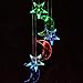 Chasgo Solar Wind Chime Color Changing Solar Mobile Moon and Star Wind Chime LED Moon Light Outdoor Mobile