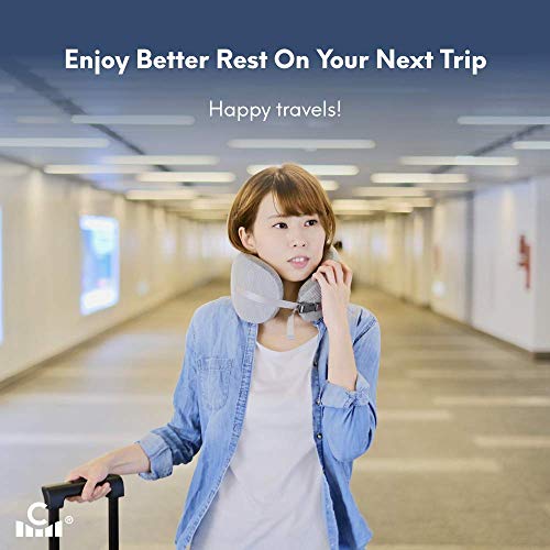 Cushion Lab Extra Support Travel Pillow, Award-Winning Patented Ergonomic Design for Chin & Neck Support Memory Foam Neck Pillow, Compact Airplane Pillow for Traveling, Flight, Car, Medium - Grey - Thumbnail 7
