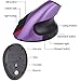 EIGIIS Wireless Ergonomic Mouse 2.4G High Precision Vertical Optical Mouse (Purple)