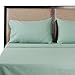CAMBAY LINENS Queen Bed Sheet Set - 400 Thread Count 100% Cotton Sateen - Hypoallergenic Bedding, Aqua (Set of 4)