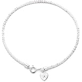 XAYAH 925 Sterling Silver Dainty Sparkling Bow Chain Bracelet for Women Mom Shiny Stackable Heart Bow Bracelets to Daughter Trendy Cute Link Charm Tennis Charm Bracelet Mother's Day Wedding Jewelry Gifts