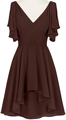 Preferhouse Wedding Party Dress for Women 2016 Knee Length with Sleeve Drape US26W Chocolate