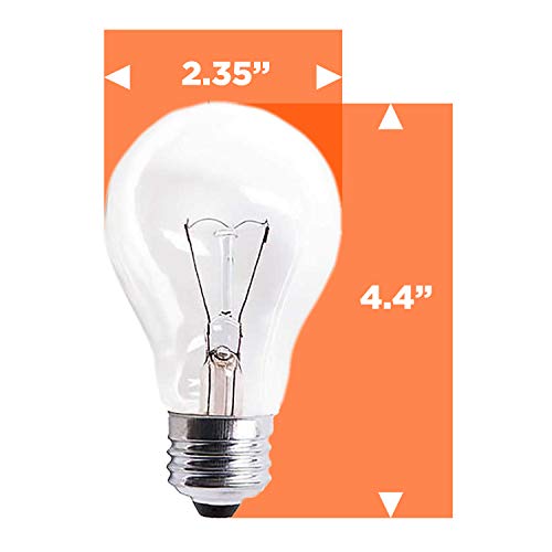GoodBulb 60 Watt Light Bulbs, Dimmable A19 Bulb with E26 Base, Rough Service Bulb, Clear Energy-Efficient Incandescent Bulbs, 525 Lumens, 130 Volts, for Various Light Fixtures (12 Pack)