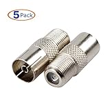 F-Type Connector, Conwork 5-Pack F-Type Female to TV PAL Female Coax Antenna Jack Screw Socket RF Adapter CTAV Coupler