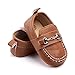 LIDIANO Baby Soft Sole Toddler Loafers Boat Shoes Crib Shoes (6-12 Months, Brown)