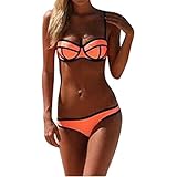 Women's 2 PCS Structured Bright Wet Suit Non Neoprene Bikini Triang Swimsuit Swimwear