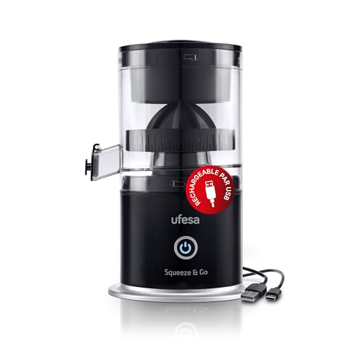 Squeeze & Go,Presse-Agrumes Electrique,Inalambrique,Extracteur de Fruits Multifonctionel, Extracteur de Jus Portable, Rechargeable USB, Capacité de 220 ml, 45W Puissance, Sans BPA