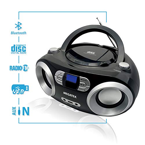 Megatek CBM25BT Portable CD Player Boombox With FM Stereo Radio