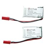 KCRTEK Lipo Battery, 2pcs 3.7V 400mah Battery with JST Plug for RC Quadcopter Holy Stone MJX X400 X 400W X800 X 300C Sky Viper S670 V950hd V950str HS200W and other Quadcopter Drone
