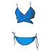 thinkbest Women Summer Sun Beach Swim Bandeau Triangle Push-Up Padded Bikini Suit (Medium, Sky Blue)