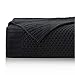 Bedsure Knitted Throw Blanket for Sofa and Couch - Lightweight, Soft & Cozy Knit Throws - Black, 50 x 60 inches