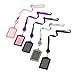 eBoot 5 Pieces Vertical Style Leather Business ID Badge Card Holder with 5 Pieces Retractable Lanyard Neck Strap Band