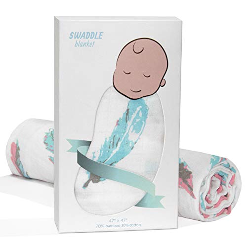 SwaddleStork Baby Muslin Swaddle Blanket for Boys & Girls Large Bamboo & Cotton Swaddling