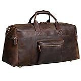 S-Zone Vintage Crazy Horse Leather men's Travel Duffle luggage Bag