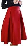 Eyekepper Womens Solid Vintage Women High Waist Full A Line Pleated Skirts