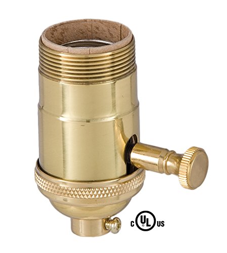 B&P Lamp Edison Size Full Dimmer Socket in Brass with UNO Thread