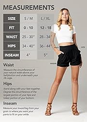 Solid Midnight Black Shorts for Women High Waisted