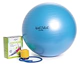 Pro Fitness 65cm Exercise Ball By KindTribal Elements: Anti-Burst/Slip Balance Gym Body Ball-For Yoga, Pilates, With Foot Pump-Flexible Therapeutic, Birthing-Use At Home-As Office Chair