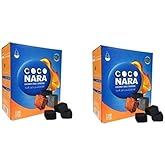 CocoNara 2 - Box of 120 Piece Coconut Coco Nara Coconara Premium Lighting Hookah Hookah Charcoal Coals- 2 Count