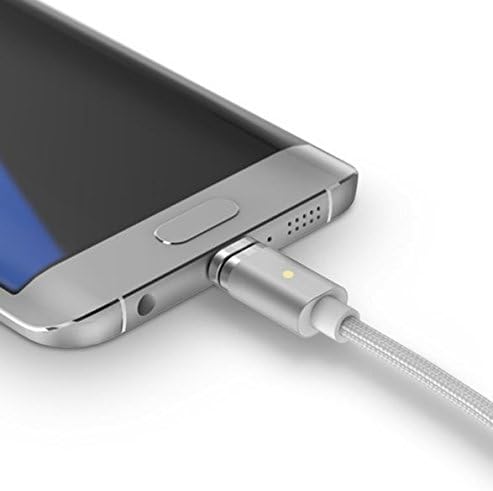 Tellitech Magnetic Detachable Micro USB Lightening Charging and Data Transfer Cable for Android Phone and Tablets Samsung Note Pad [3.1ft Single -Pack Silver]